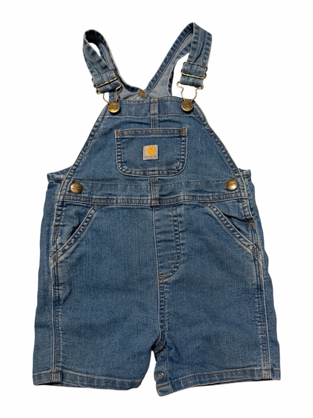 Carhartt Kids Denim Short Overalls in Blue